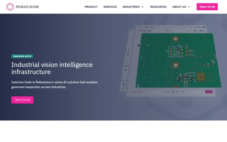Page d'accueil de Robovision.ai